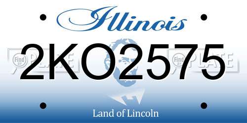 2KO2575 Illinois License Plate