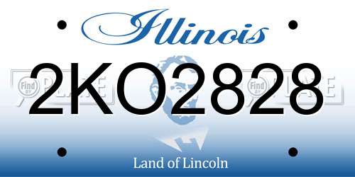 2KO2828 Illinois License Plate