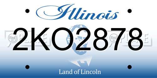 2KO2878 Illinois License Plate