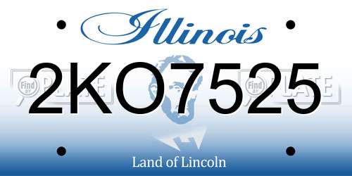 2KO7525 Illinois License Plate