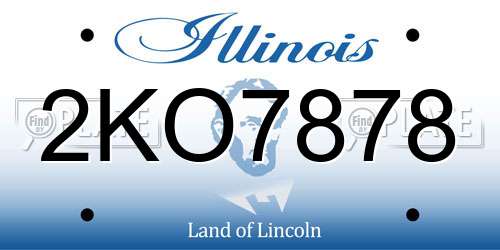 2KO7878 Illinois License Plate
