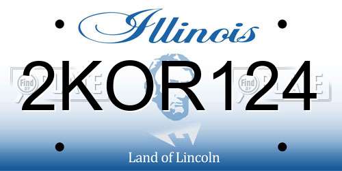 2KOR124 Illinois License Plate