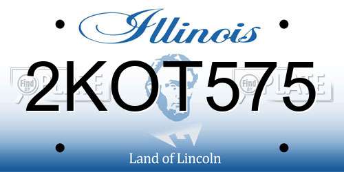 2KOT575 Illinois License Plate