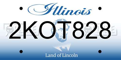 2KOT828 Illinois License Plate