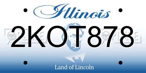 2KOT878 Illinois License Plate