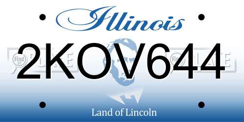 2KOV644 Illinois License Plate