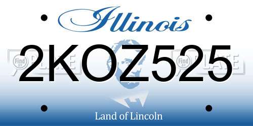 2KOZ525 Illinois License Plate