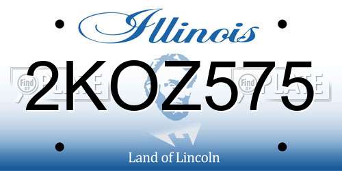 2KOZ575 Illinois License Plate
