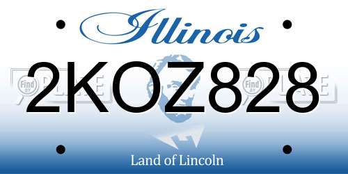 2KOZ828 Illinois License Plate