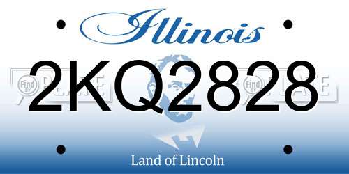2KQ2828 Illinois License Plate