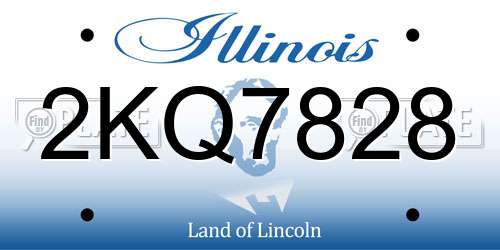 2KQ7828 Illinois License Plate