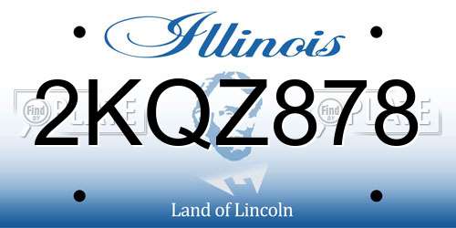 2KQZ878 Illinois License Plate