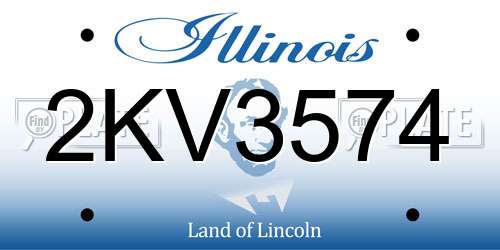 2KV3574 Illinois License Plate