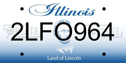 2LFO964 Illinois License Plate