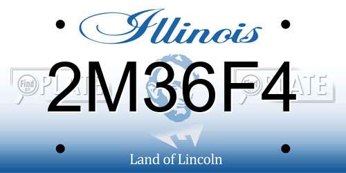2M36F4 Illinois License Plate
