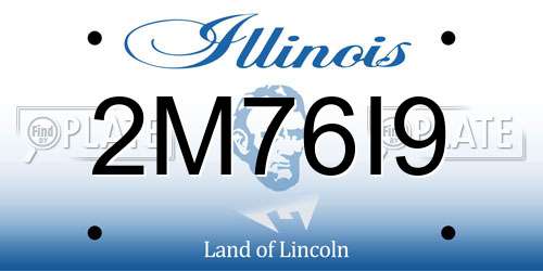 2M76I9 Illinois License Plate