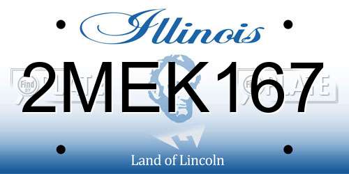 2MEK167 Illinois License Plate