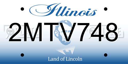 2MTV748 Illinois License Plate