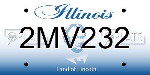2MV232 Illinois License Plate