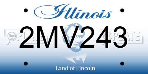 2MV243 Illinois License Plate