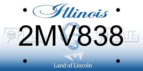 2MV838 Illinois License Plate