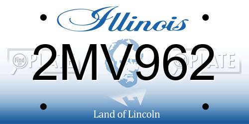2MV962 Illinois License Plate