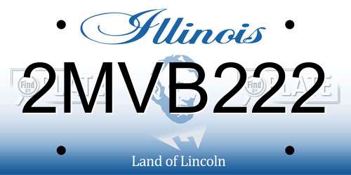 2MVB222 Illinois License Plate