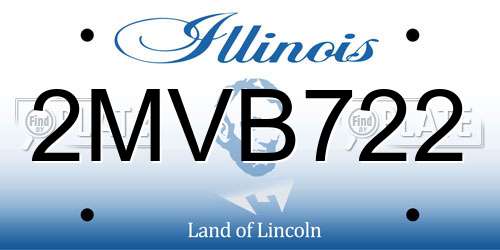 2MVB722 Illinois License Plate