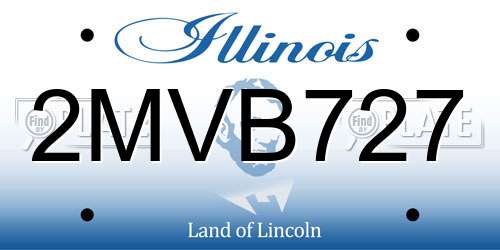 2MVB727 Illinois License Plate