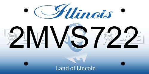 2MVS722 Illinois License Plate
