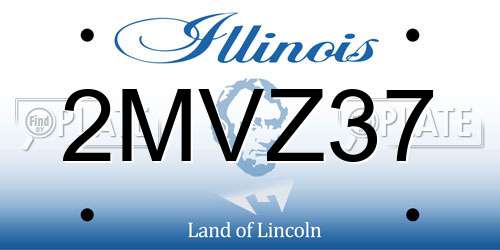 2MVZ37 Illinois License Plate