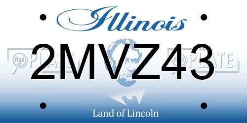 2MVZ43 Illinois License Plate
