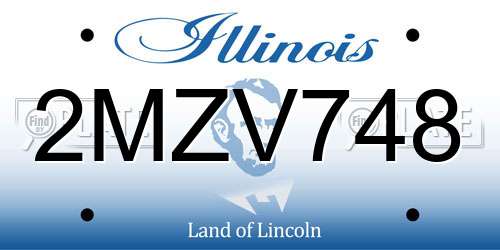 2MZV748 Illinois License Plate