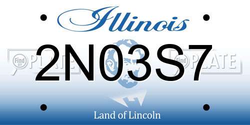 2N03S7 Illinois License Plate