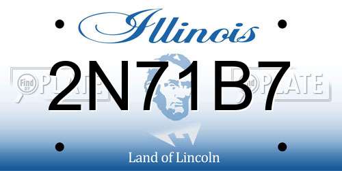 2N71B7 Illinois License Plate
