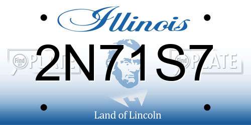 2N71S7 Illinois License Plate