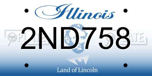 2ND758 Illinois License Plate