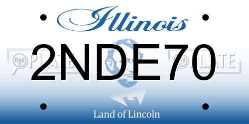 2NDE70 Illinois License Plate