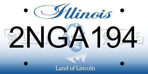2NGA194 Illinois License Plate