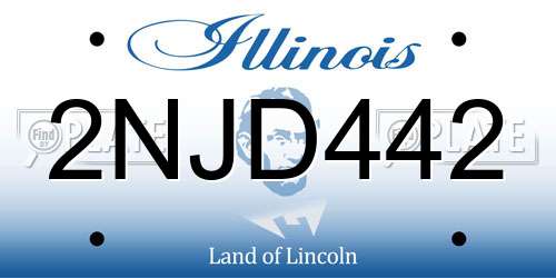 2NJD442 Illinois License Plate