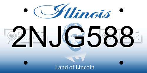 2NJG588 Illinois License Plate