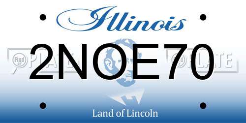 2NOE70 Illinois License Plate