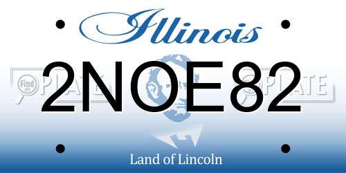 2NOE82 Illinois License Plate