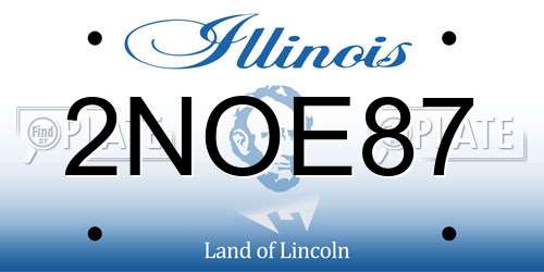 2NOE87 Illinois License Plate