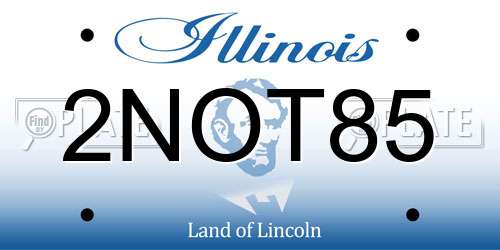 2NOT85 Illinois License Plate