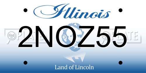 2NOZ55 Illinois License Plate