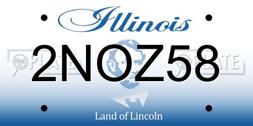 2NOZ58 Illinois License Plate