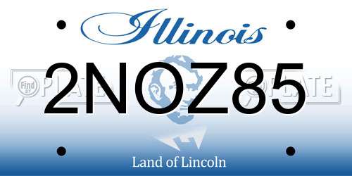 2NOZ85 Illinois License Plate