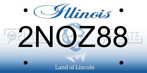 2NOZ88 Illinois License Plate