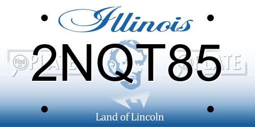2NQT85 Illinois License Plate